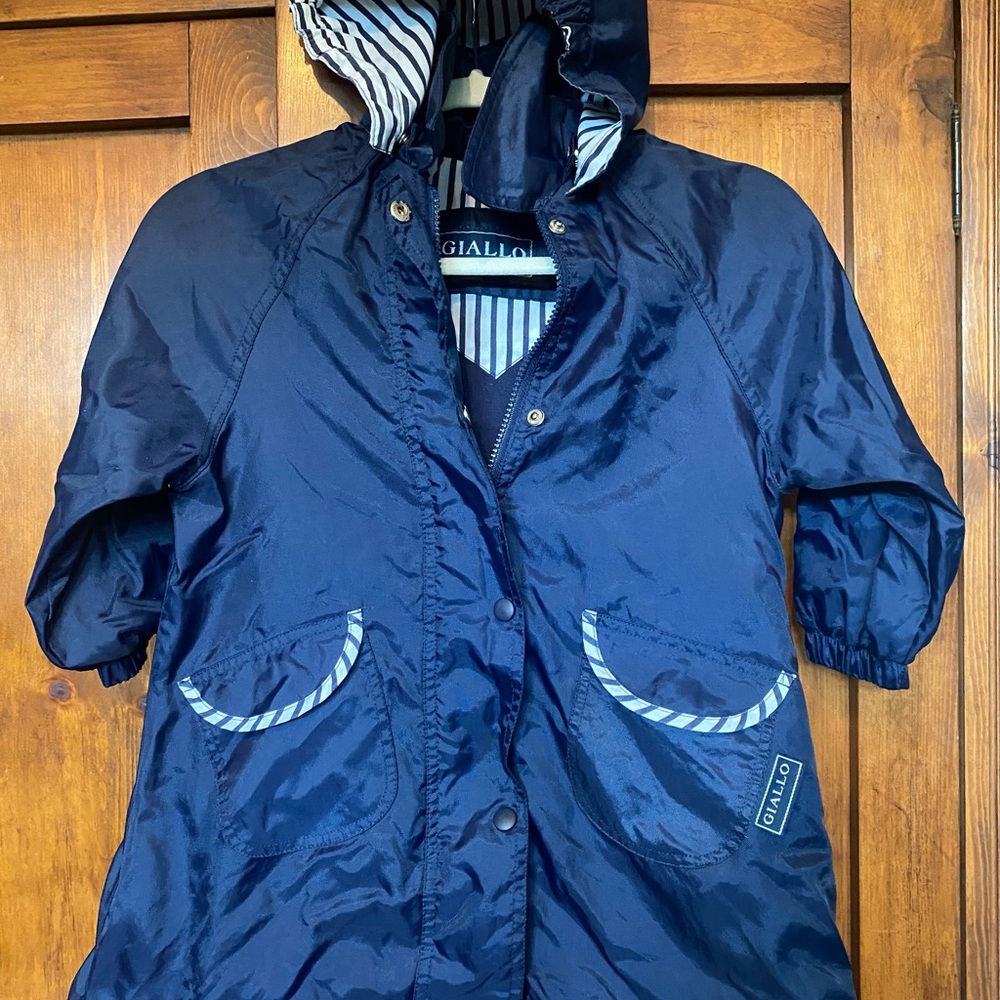 3 for $30 GIALLO Navy Nylon fleece lined Raincoat